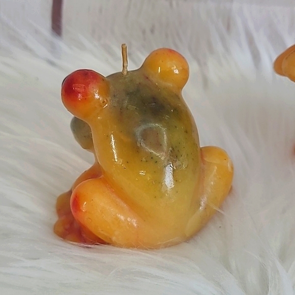 Vintage 70s Pair of Rainbow Wax Animal Candles Candle Frog Dog Spaniel Puppy - Picture 11 of 17